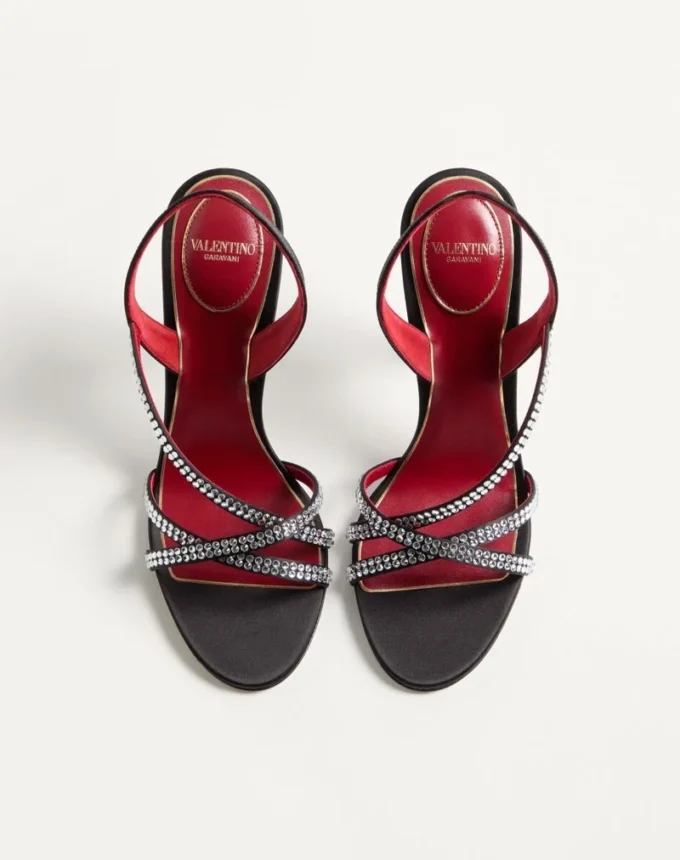 Dans Le Foyer Satin Sandal With Crystals 105Mm