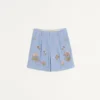 Denim Bermuda Shorts With Embroidery