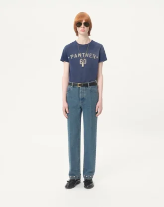 Denim Pants With Cabochons