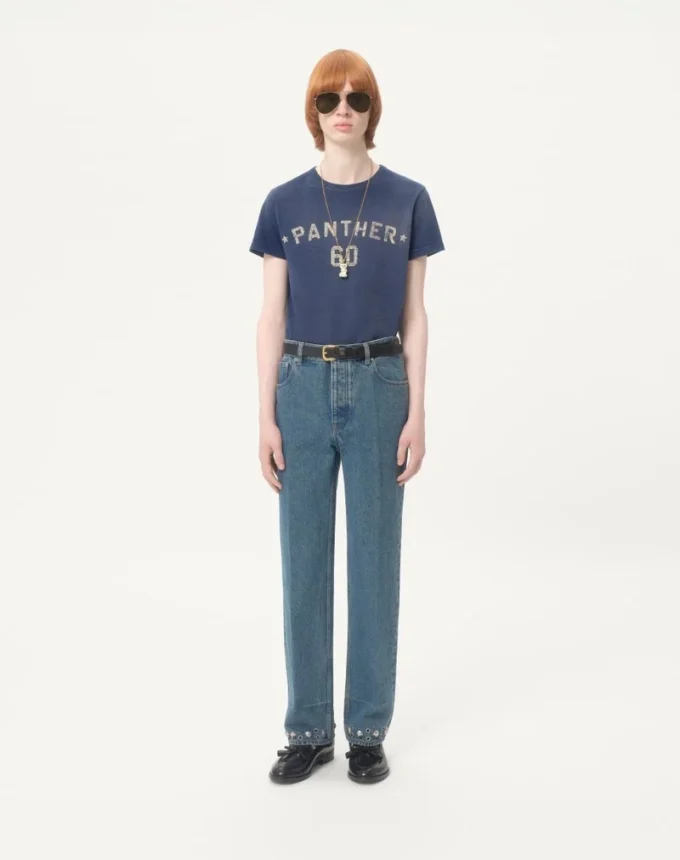 Denim Pants With Cabochons Denim Pants With Cabochons