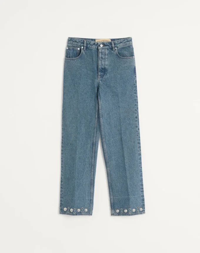 Denim Pants With Cabochons Denim Pants With Cabochons