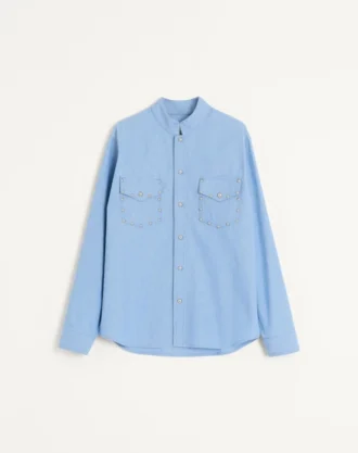 Denim Shirt With Cabochons
