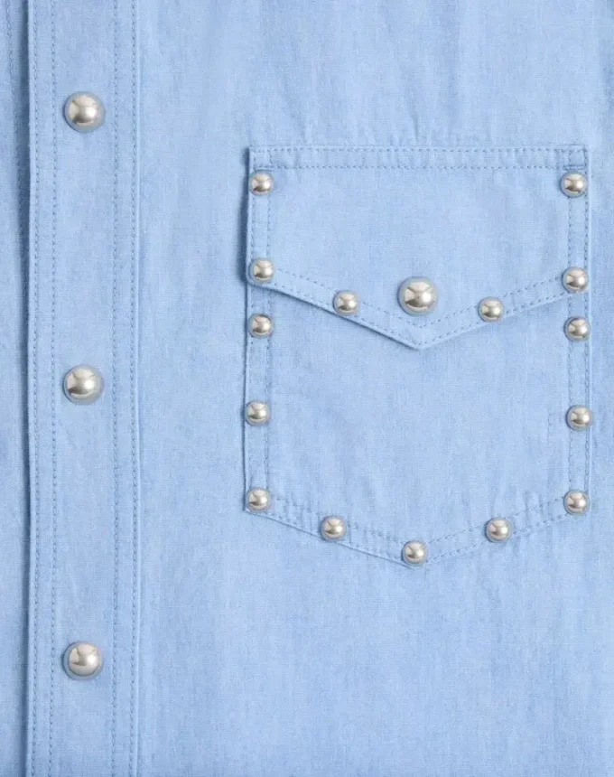 Denim Shirt With Cabochons