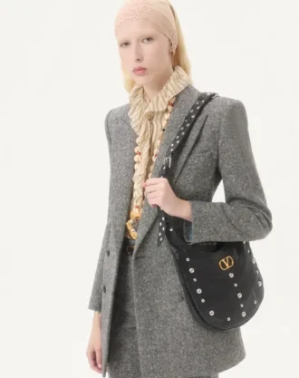 Double-Breasted Blazer In Natté Buttoned Weave