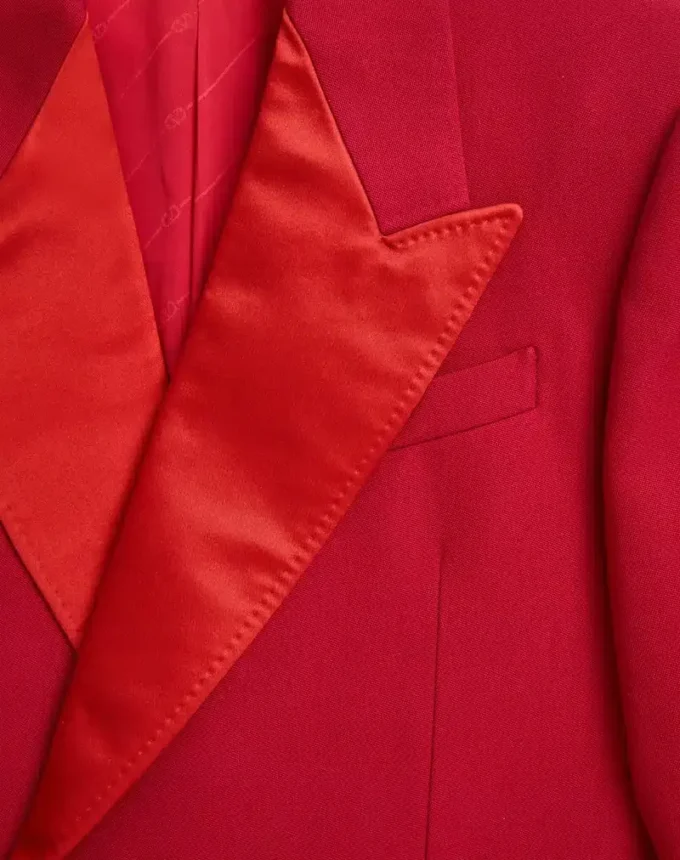 Double-Breasted Grain De Poudre Wool Jacket