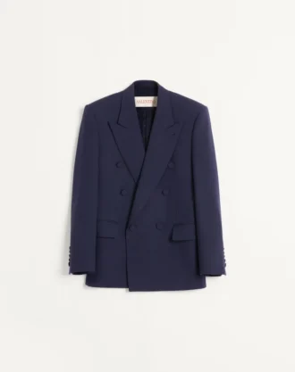 Double-Breasted Jacket In Wool Gabardine