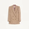 Double-Breasted Wool Blazer With Windowpane Pattern