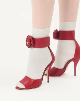 Drip Rose Kidskin Sandal With Crystals 105Mm