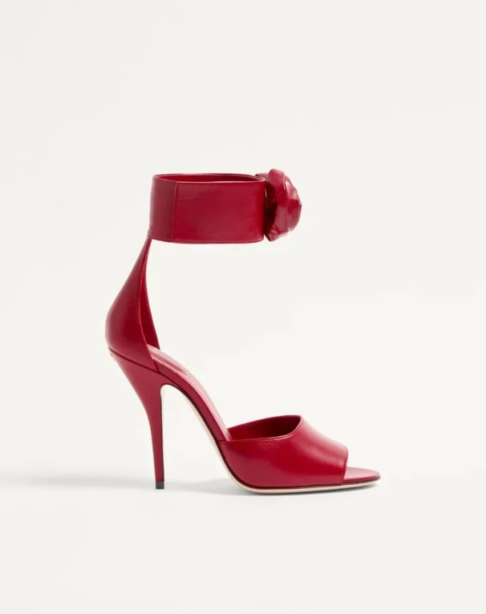 Drip Rose Kidskin Sandal With Crystals 105Mm