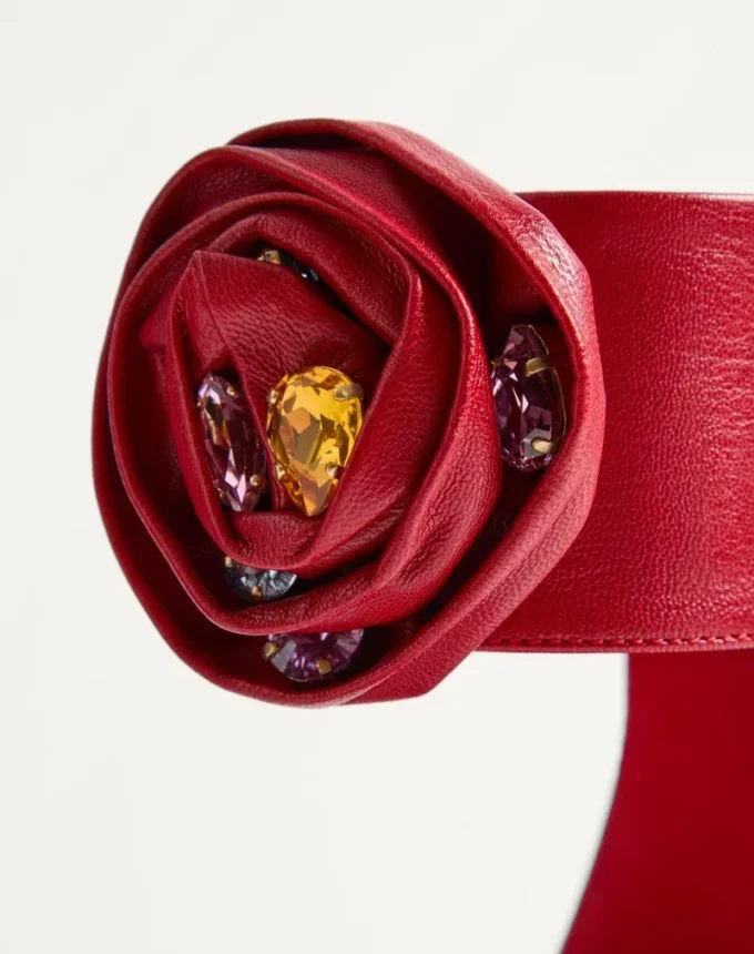 Drip Rose Kidskin Sandal With Crystals 105Mm