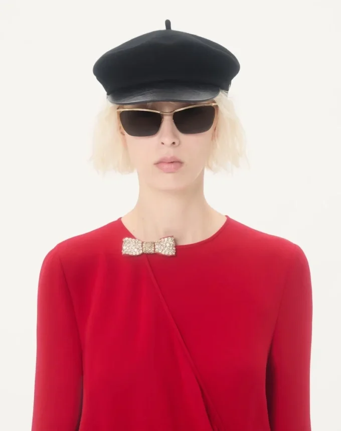 Embroidered Cady Couture Midi Dress