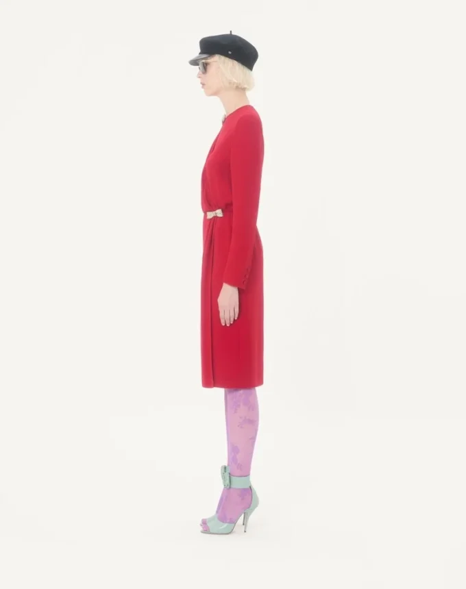 Embroidered Cady Couture Midi Dress