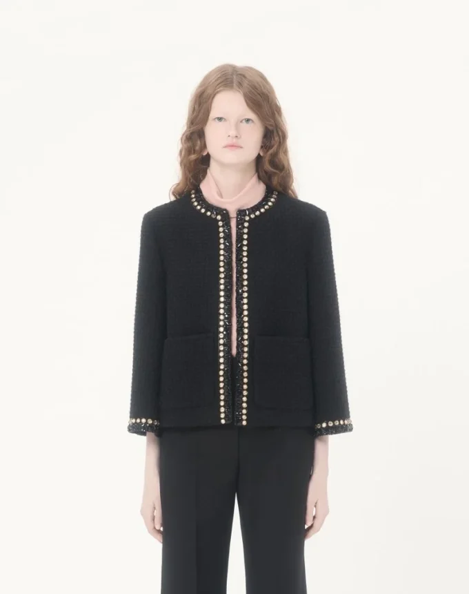 Embroidered Canestrello Tweed Jacket