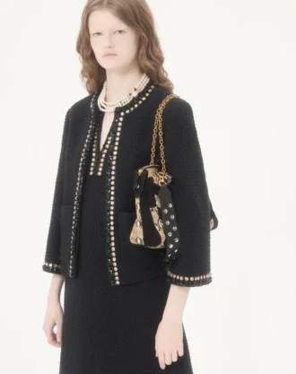 Embroidered Canestrello Tweed Short Dress