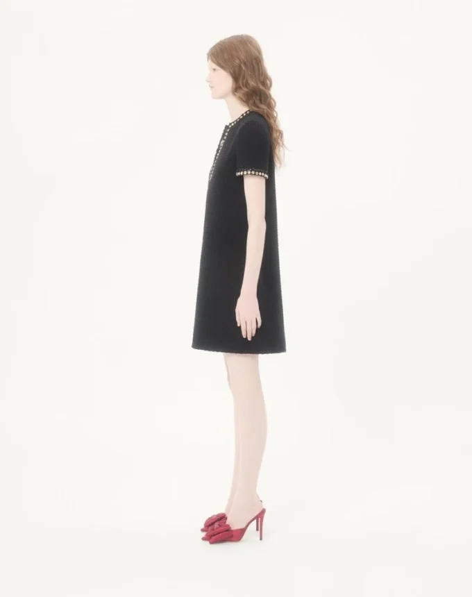 Embroidered Canestrello Tweed Short Dress Embroidered Canestrello Tweed Short Dress