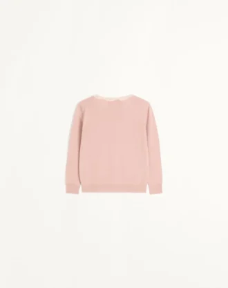 Embroidered Cardigan With Lace Inserts