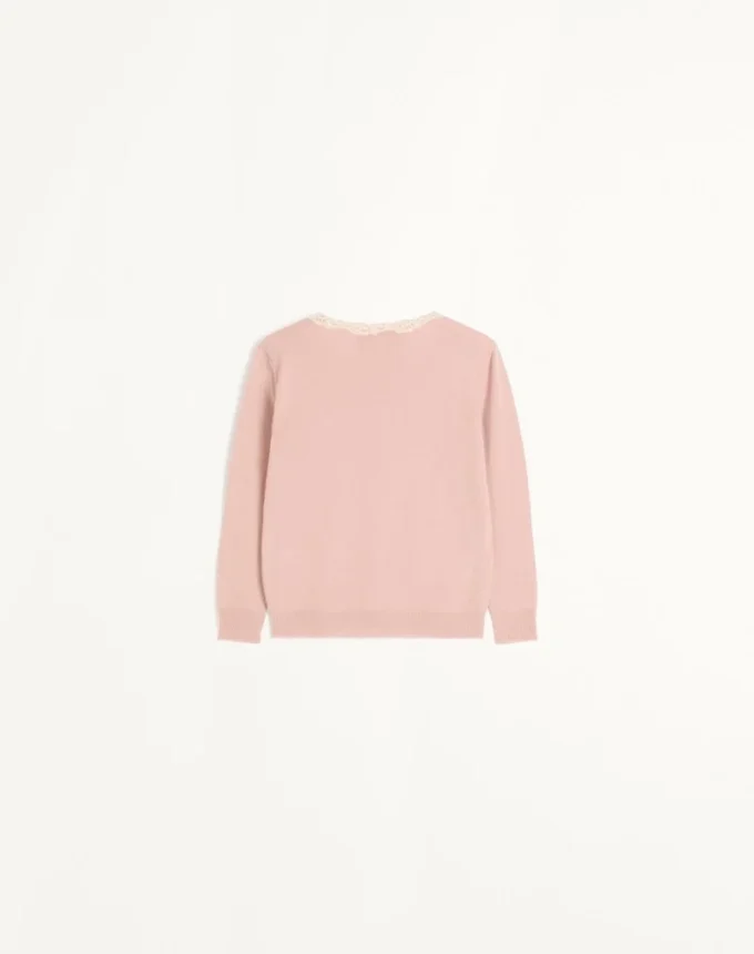 Embroidered Cardigan With Lace Inserts Embroidered Cardigan With Lace Inserts