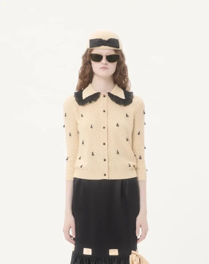 Embroidered Cotton Cardigan