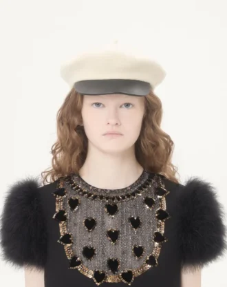 Embroidered Crepe Couture Short Dress