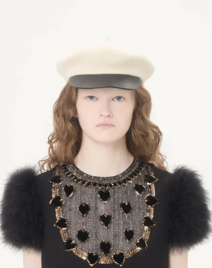 Embroidered Crepe Couture Short Dress Embroidered Crepe Couture Short Dress