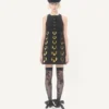 Embroidered Crepe Couture Short Dress Embroidered Crepe Couture Short Dress