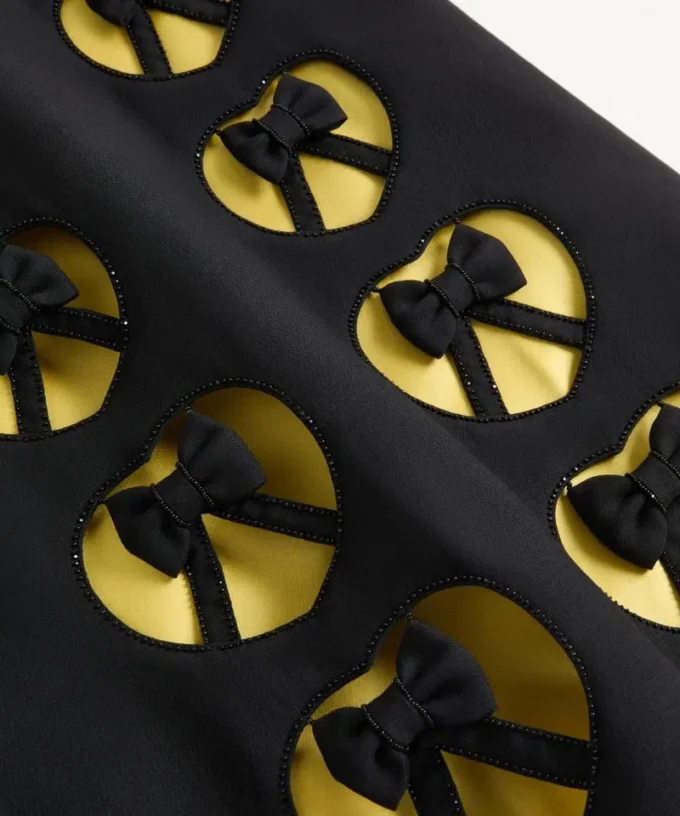 Embroidered Crepe Couture Short Dress Embroidered Crepe Couture Short Dress