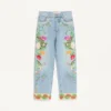 Embroidered Denim Pants