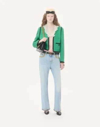 Embroidered Denim Pants