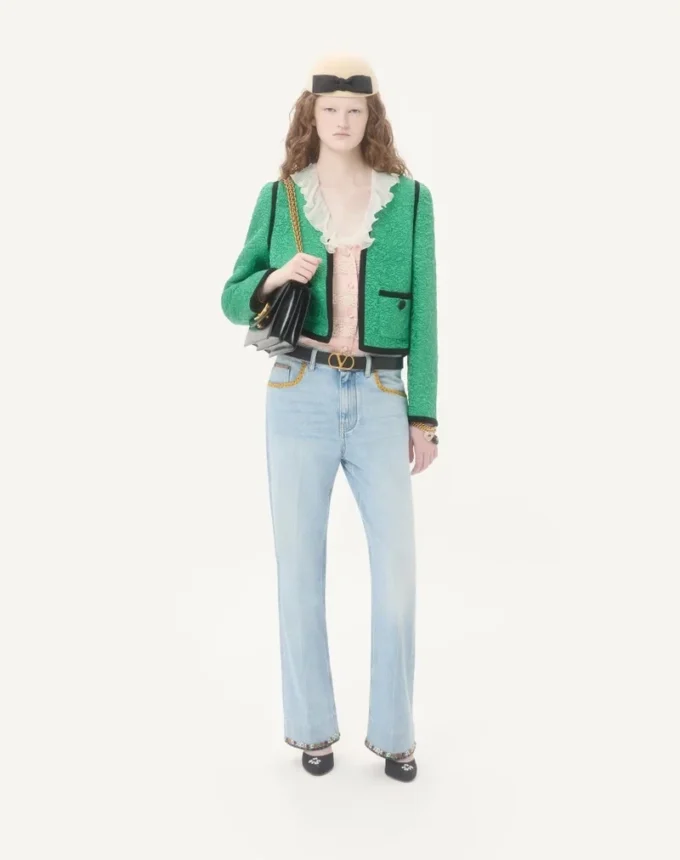 Embroidered Denim Pants