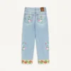 Embroidered Denim Pants