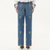 Embroidered Denim Pants