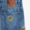 Embroidered Denim Pants