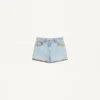 Embroidered Denim Shorts