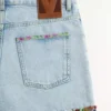Embroidered Denim Shorts