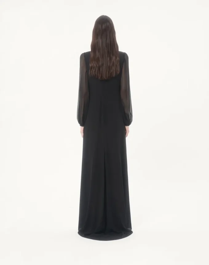 Embroidered Georgette Long Dress