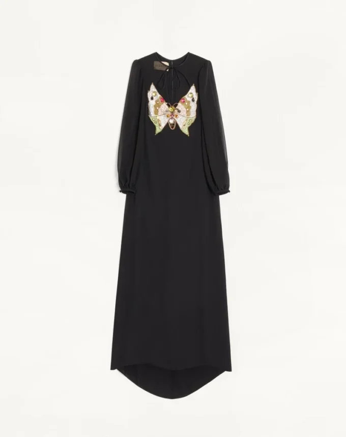 Embroidered Georgette Long Dress