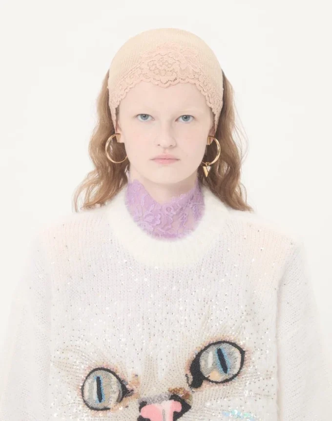 Embroidered Mohair Wool Jumper