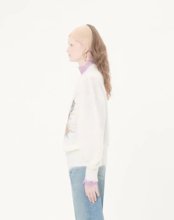 Embroidered Mohair Wool Jumper