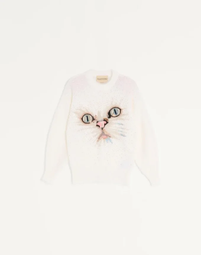 Embroidered Mohair Wool Jumper