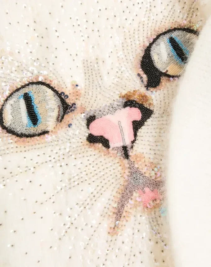 Embroidered Mohair Wool Jumper