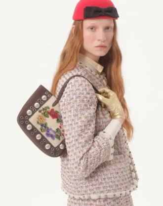 Embroidered Ribbon Tweed Jacket