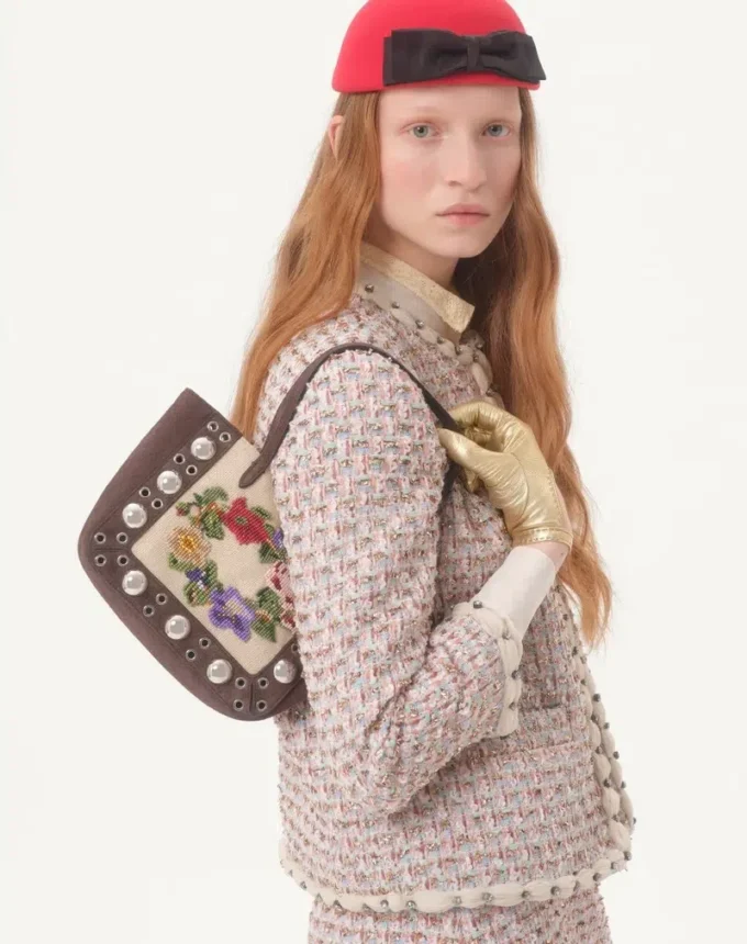 Embroidered Ribbon Tweed Jacket Embroidered Ribbon Tweed Jacket