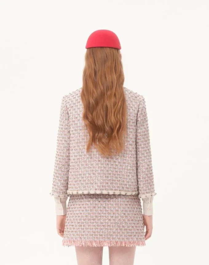 Embroidered Ribbon Tweed Jacket Embroidered Ribbon Tweed Jacket