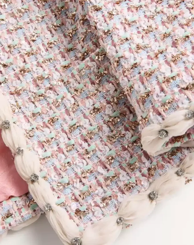 Embroidered Ribbon Tweed Jacket Embroidered Ribbon Tweed Jacket