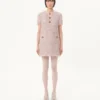 Embroidered Ribbon Tweed Short Dress Embroidered Ribbon Tweed Short Dress