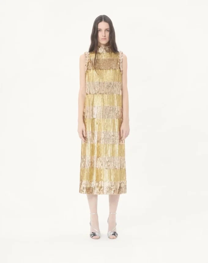 Embroidered Tulle Illusione Midi Dress Embroidered Tulle Illusione Midi Dress