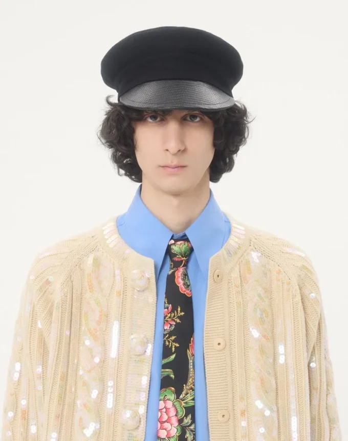 Embroidered Wool Cardigan