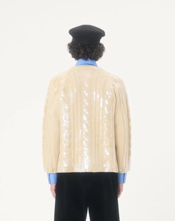 Embroidered Wool Cardigan