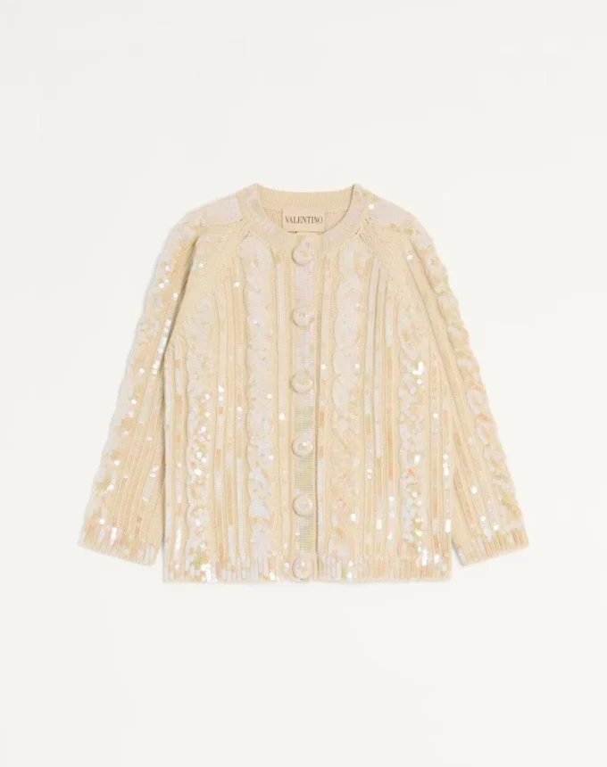 Embroidered Wool Cardigan