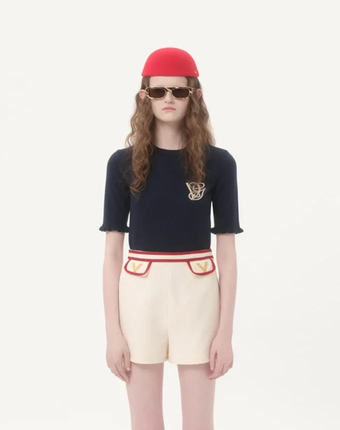 Embroidered Wool Top